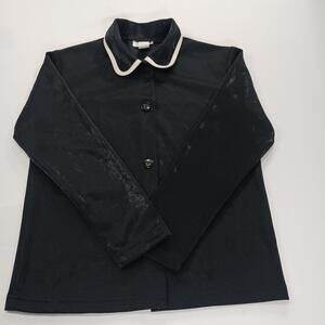 Bocoo Vintage 80s Retro Women's Black Shimmery Top Blouse Size Small Made In USA